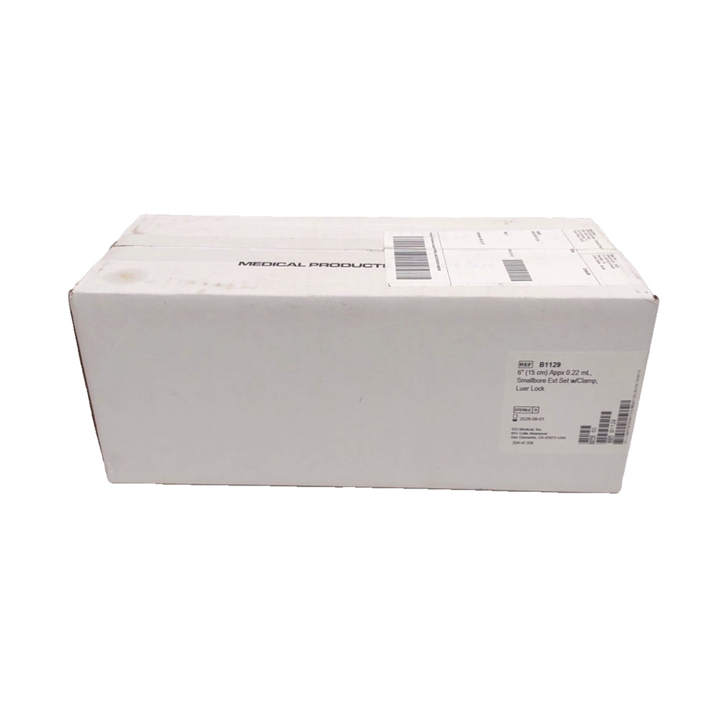 50 Ct 6” (15cm) appx 0.22 ML Smallbore Ext Set w Clamp, Luer Lock B1129 ICUMedic
